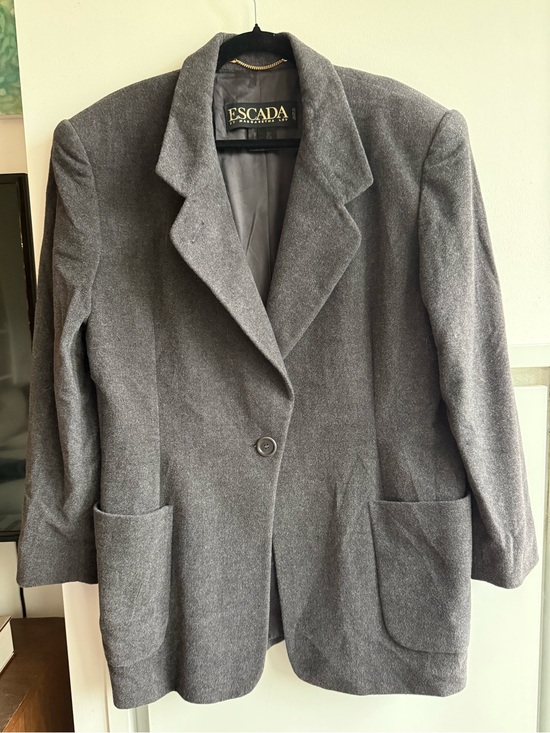 Escada Jackets & Blazers - Vintage ESCADA Women's Cashgora Angora Wool Single-Button Blazer 14/XL